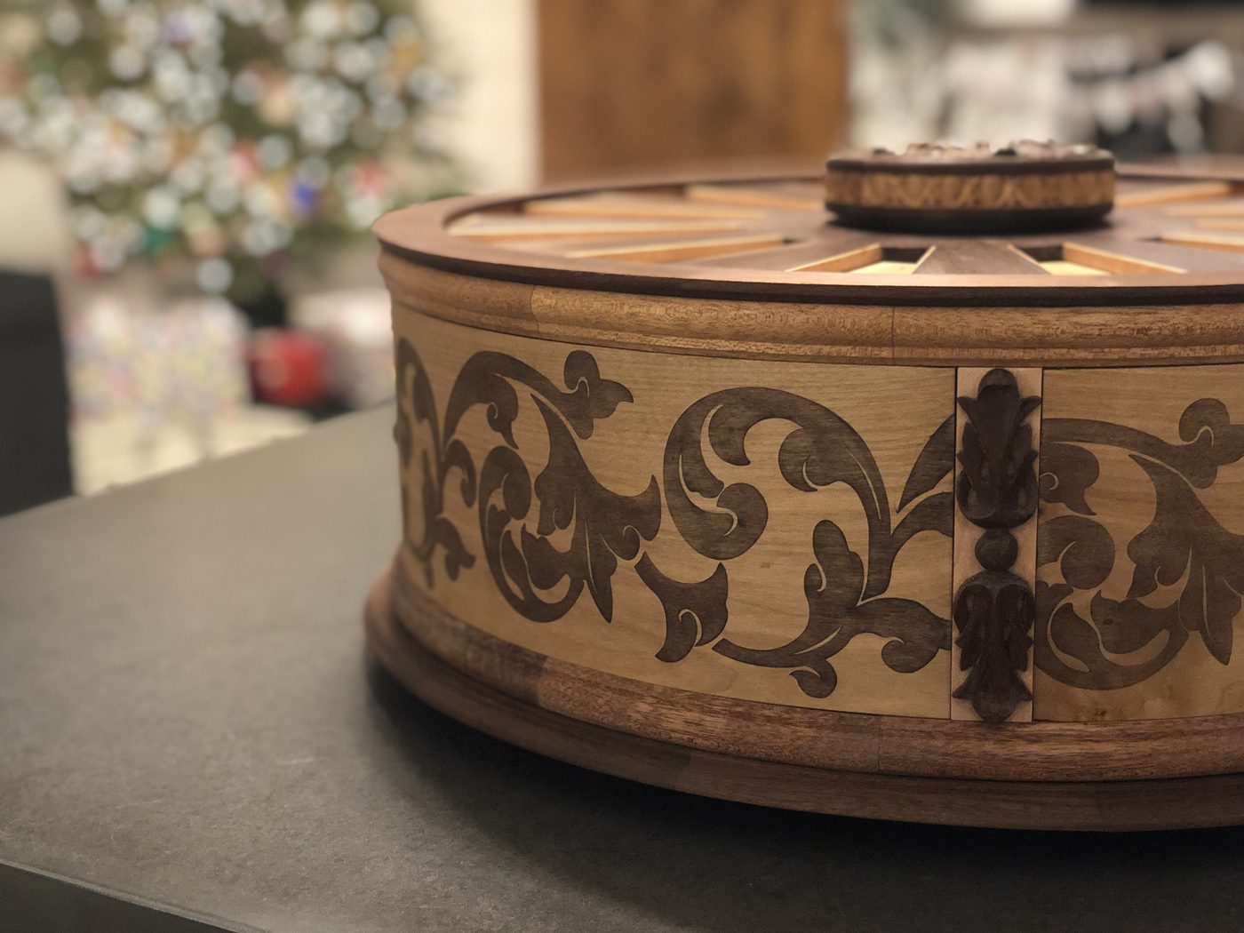 Decorative wood carving by J Drake Customs