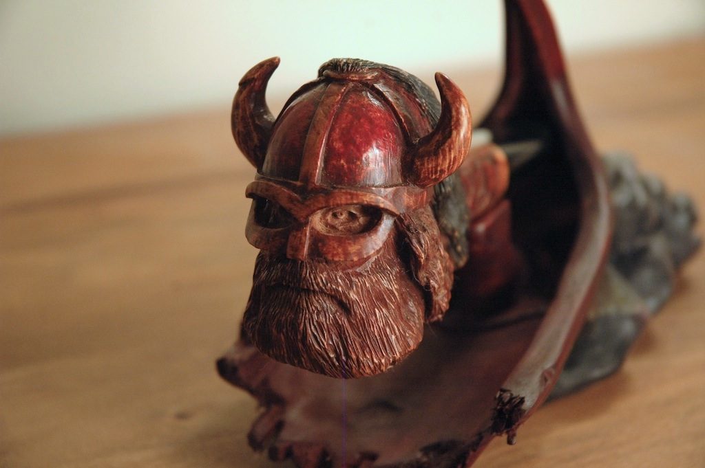 Hand-carved wooden pipe by J Drake Customs