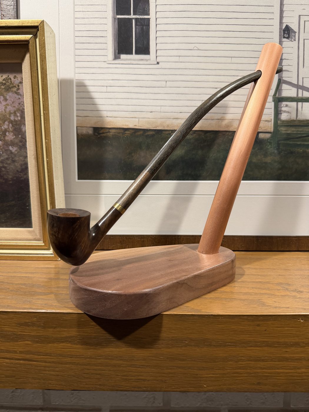 Hand-carved wooden pipe by J Drake Customs
