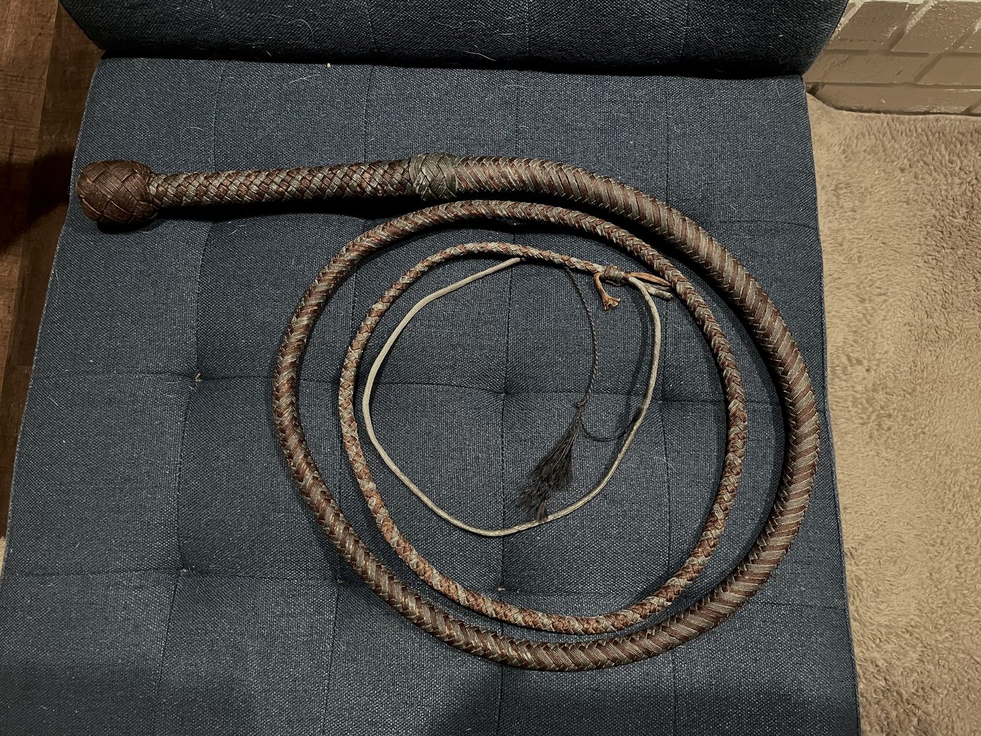 Handcrafted braided whip by J Drake Customs