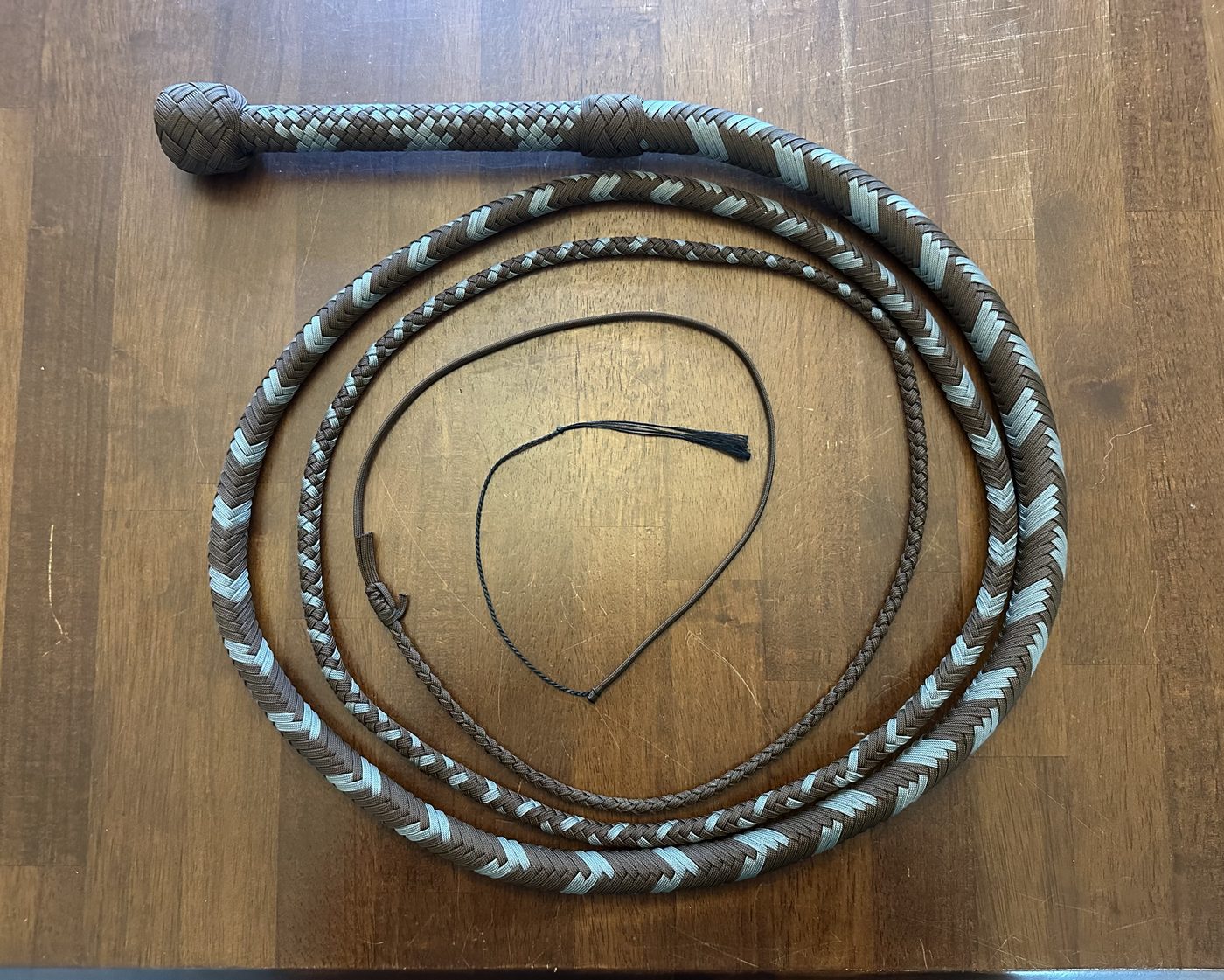 Handcrafted braided whip by J Drake Customs